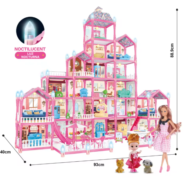 Casa-de-Barbie-Articulable-con-Mascotas-y-Luz Casa de Barbie Articulable con Mascotas y Luz