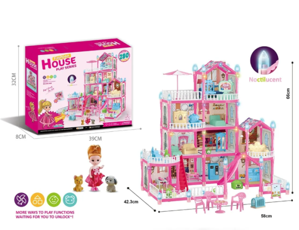 Casa de muñecas interactiva de 399 piezas
