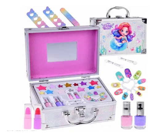Kit de maquillaje y manicura con diseño de sirena