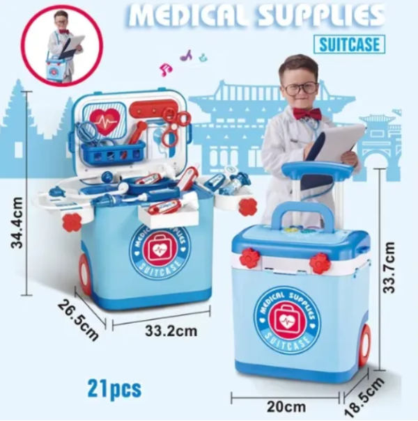 Maleta Doctor Grande con Luces y Sonidos Celeste
