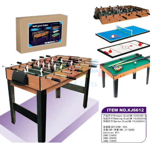 Set de Juegos 4 en 1: air hockey, ping pong y billar